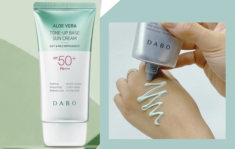 DABO Aloe Vera Tone Up được dùng như một lớp makeup tự nhiên